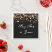 Serviette En Papier Glam de minuit or mariage (En situation)