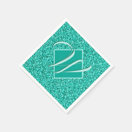 Serviette En Papier Glam étincelant Turquoises Parties scintillant ble (Coin)