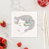 Serviette En Papier Glam girl with hearts (En situation)