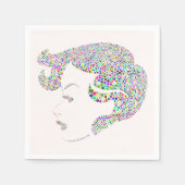 Serviette En Papier Glam girl with hearts (Devant)