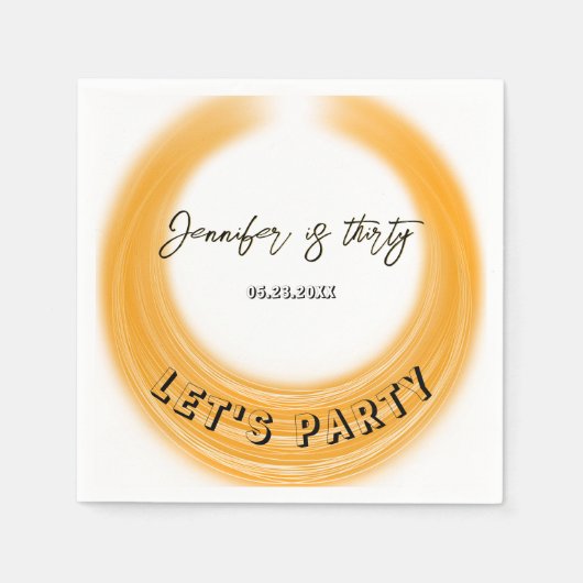 Serviette En Papier Glam Girly Photo Script 20 30 40 e fête d'annivers (Devant)