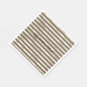 Serviette En Papier Glam Gold Blush rose Brown rayures (Coin)