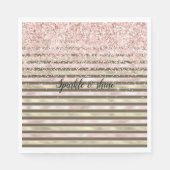 Serviette En Papier Glam Gold Blush rose Brown rayures Parties scintil (Devant)