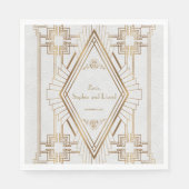Serviette En Papier Glam Gold et White Great Gatsby Mariage (Devant)