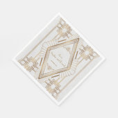 Serviette En Papier Glam Gold et White Great Gatsby Mariage (Coin)