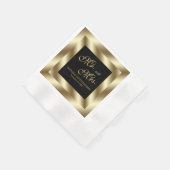 Serviette En Papier Glam Gold Foil et Mariage noir (Coin)