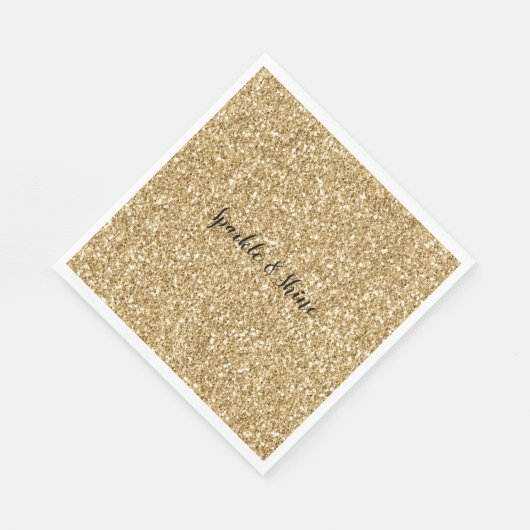 Serviette En Papier Glam Gold Glitzy Parties scintillant (Coin)