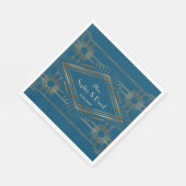 Serviette En Papier Glam Gold Great Gatsby Ocean Blue Mariage (Coin)