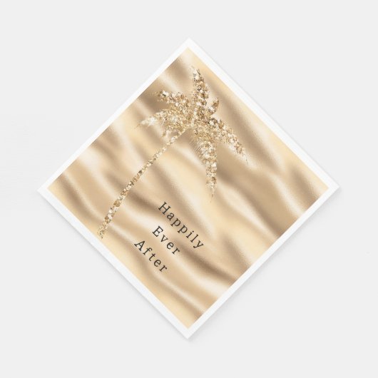 Serviette En Papier Glam Gold Parties scintillant Palm Tree (Coin)