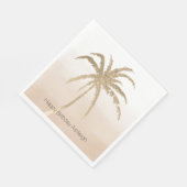 Serviette En Papier Glam Gold Tropical Palm Tree Ombre (Coin)