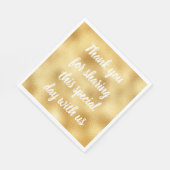 Serviette En Papier Glam Gold & White Soirée de mariage Merci élégant (Coin)