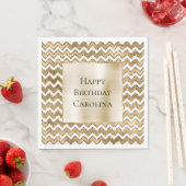 Serviette En Papier Glam Gold White Zigzag (En situation)