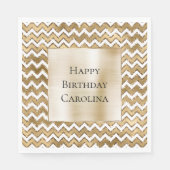 Serviette En Papier Glam Gold White Zigzag (Devant)