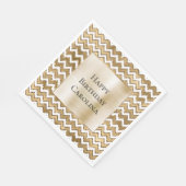 Serviette En Papier Glam Gold White Zigzag (Coin)