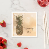 Serviette En Papier Glam Golden Ananas Elegant Tropical Party (En situation)