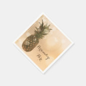 Serviette En Papier Glam Golden Ananas Elegant Tropical Party (Coin)