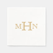 Serviette En Papier Glam gothique | Papier | Monogramme or (Devant)