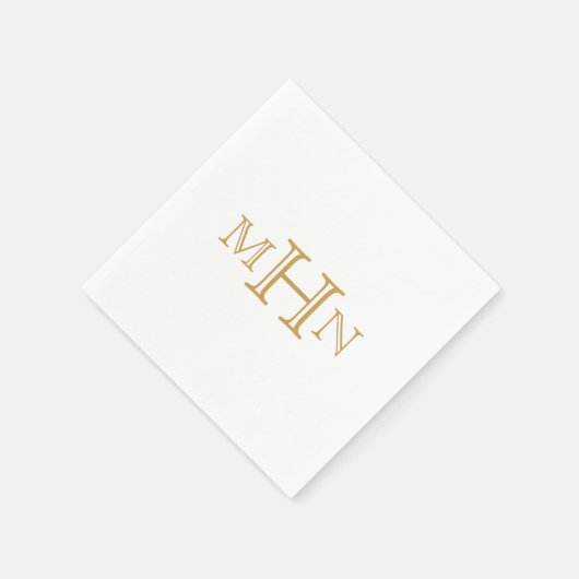 Serviette En Papier Glam gothique | Papier | Monogramme or (Coin)