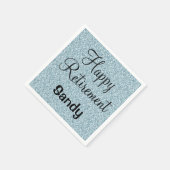 Serviette En Papier Glam Happy Retirement Bleu Parties scintillant Arg (Coin)