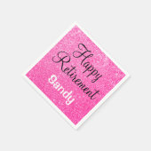 Serviette En Papier Glam Happy Retirement Hot rose Parties scintillant (Coin)