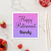 Serviette En Papier Glam Happy Retirement Ombre Purple Parties scintil (En situation)
