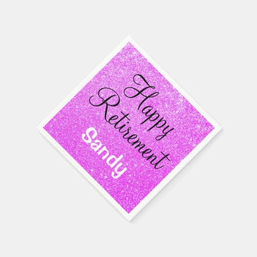 Serviette En Papier Glam Happy Retraite Purple Parties scintillant Éti (Coin)
