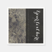 Serviette En Papier Glam Marble Granite Shimmer Elégante Design Party (Devant)