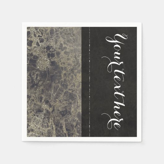 Serviette En Papier Glam Marble Granite Shimmer Elégante Design Party (Devant)
