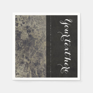 Serviette En Papier Glam Marbre Granite Shimmer Élégant Créateur Fête