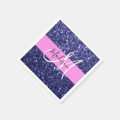 Serviette En Papier Glam Navy Blue Rose Parties scintillant Étincelles (Coin)