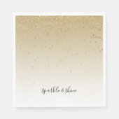 Serviette En Papier Glam Or Confetti Ombre (Devant)