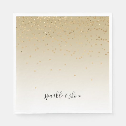Serviette En Papier Glam Or Confetti Ombre (Devant)