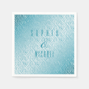 Serviette En Papier Glam Parties scintillant bleue Poster de animal pe