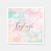 Serviette En Papier Glam Parties scintillant rose Pastel Motif fille (Devant)