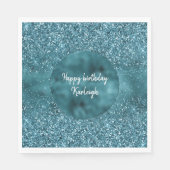 Serviette En Papier Glam Parties scintillant turquoise Glitz (Devant)