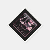Serviette En Papier Glam Pink Black Fashion 21ème anniversaire (Coin)