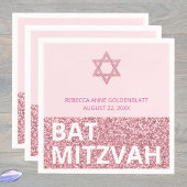 Serviette En Papier Glam Pink Chic Élégant Bat mitzvah religieux