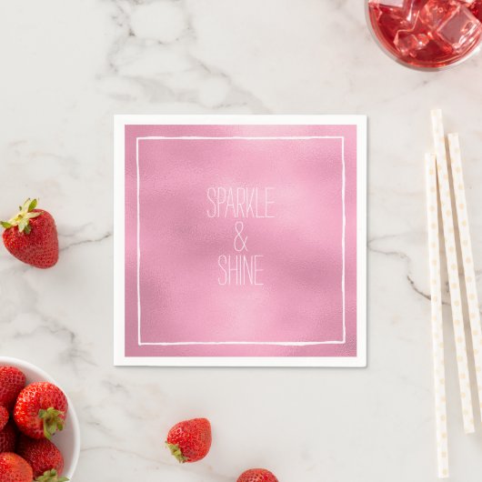 Serviette En Papier Glam Pink Ombre (En situation)