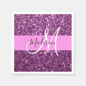 Serviette En Papier Glam Pink & Purple Parties scintillant Sparkings N (Devant)