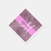 Serviette En Papier Glam Pink & Violet Parties scintillant étincelles (Coin)