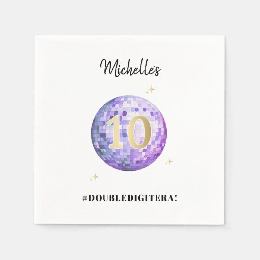 Serviette En Papier Glam pourpre dans mon double chiffre Era 10e anniv (Devant)