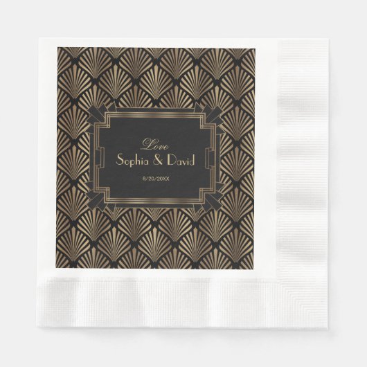 Serviette En Papier Glam Roaring Mariage des années 1920 de Great Gats (Devant)