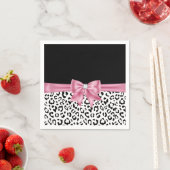 Serviette En Papier Glam rose Bow Diamond Black Snow Leopard (En situation)