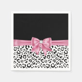 Serviette En Papier Glam rose Bow Diamond Black Snow Leopard (Devant)