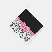Serviette En Papier Glam rose Bow Diamond Black Snow Leopard (Coin)