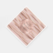 Serviette En Papier Glam Rose Gold Blush Stripes Anniversaire (Coin)