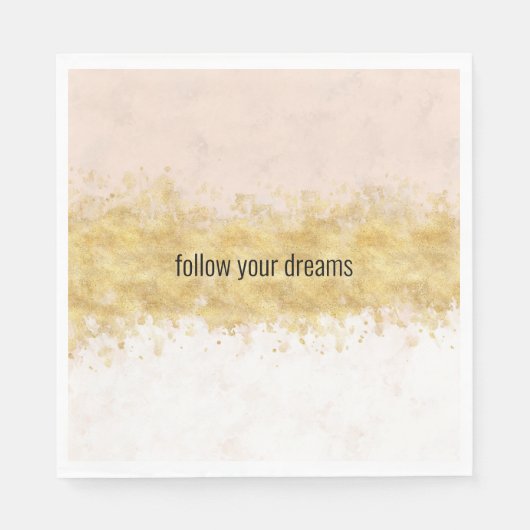 Serviette En Papier Glam rose or (Devant)