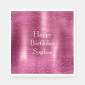 Serviette En Papier Glam rose or étincelle Confetti Anniversaire (Devant)