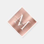 Serviette En Papier Glam Rose or étincelle Monogramme Script métalliqu (Coin)