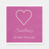 Serviette En Papier Glam Rose Perles Blanches Mariage (Devant)